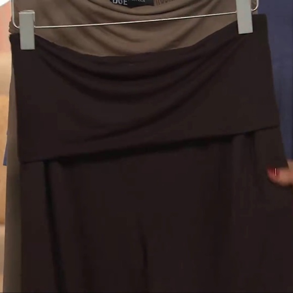 Edge by Jen Rade Petite Knit Wide Leg Foldover Waist Pants NWT 2XP Black A256662 - Picture 8 of 11